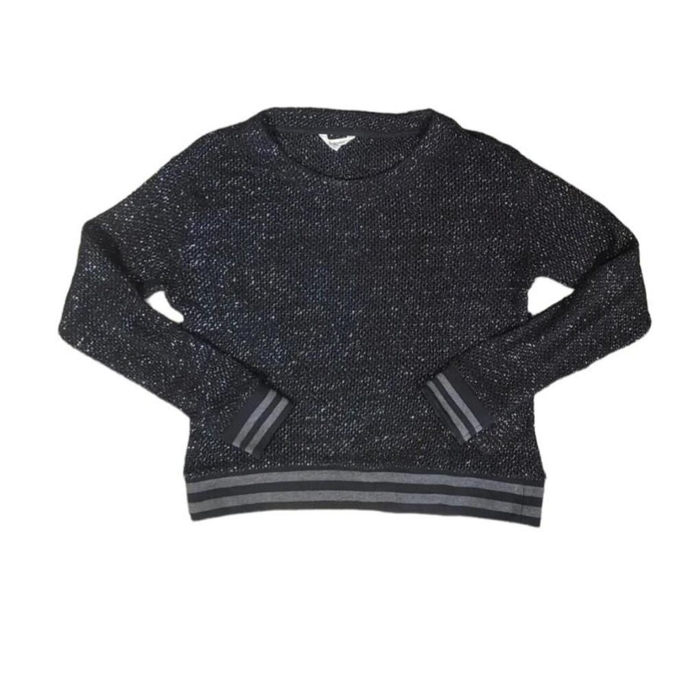 Splendid Women's Black and Silver Jumper